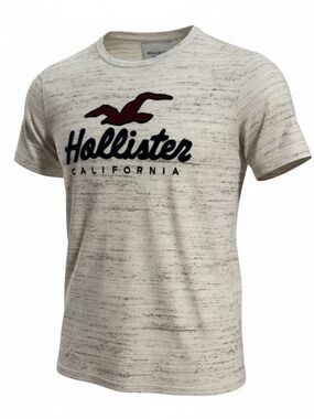 Hollister Cream and Black Short Sleeve Tee